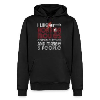 I Like Horror Movies Comfy Clothes - Men's Premium Hoodie - black - Front - Nico (187cm) & Julia (174cm)