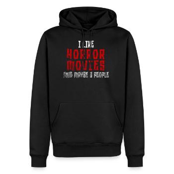 I Like Horror Movies Comfy Clothes - Men's Premium Hoodie - black - Front - Nico (187cm) & Julia (174cm)