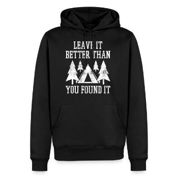Scout Camp Camping Hiking Vintage Tent - Men's Premium Hoodie - black - Front - Nico (187cm) & Julia (174cm)