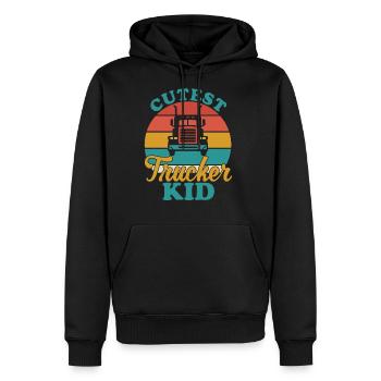 Cutest Trucker Kid - Retro Style - Men's Premium Hoodie - black - Front - Nico (187cm) & Julia (174cm)