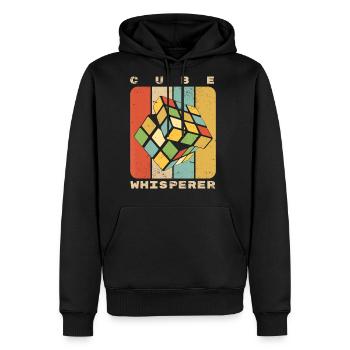Puzzle Cube Whisperer Vintage Speed Cubing - Men's Premium Hoodie - black - Front - Nico (187cm) & Julia (174cm)