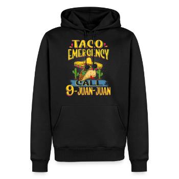 Taco Emergency Call 9 Juan Juan Shirt Funny Call 9 - Men's Premium Hoodie - black - Front - Nico (187cm) & Julia (174cm)
