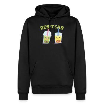 Bubble Tea Junkie, Bubble Tea Lover - Men's Premium Hoodie - black - Front - Nico (187cm) & Julia (174cm)