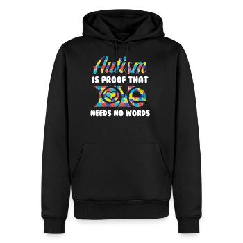 Autism Is Proof That No Words - Men's Premium Hoodie - black - Front - Nico (187cm) & Julia (174cm)