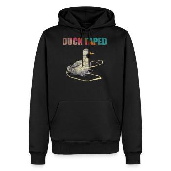 Duck taped funny word duct taped - Men's Premium Hoodie - black - Front - Nico (187cm) & Julia (174cm)