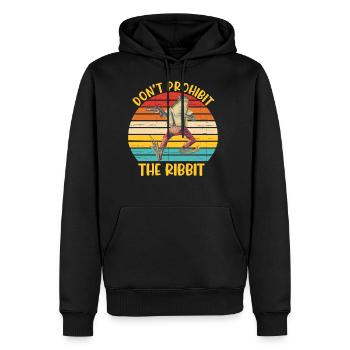 Don't Prohibit The Ribbit - Men's Premium Hoodie - black - Front - Nico (187cm) & Julia (174cm)