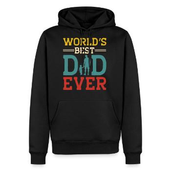 World s Best Dad Ever Father’s Day T Shirt Design - Men's Premium Hoodie - black - Front - Nico (187cm) & Julia (174cm)
