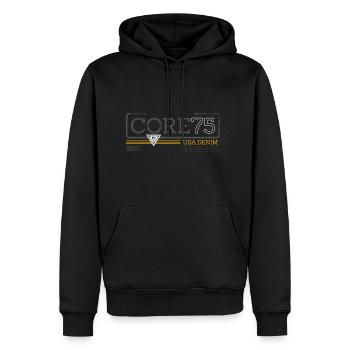 Core denim - Men's Premium Hoodie - black - Front - Nico (187cm) & Julia (174cm)