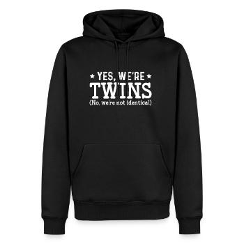 Twins Partner Twin Siblings - Men's Premium Hoodie - black - Front - Nico (187cm) & Julia (174cm)