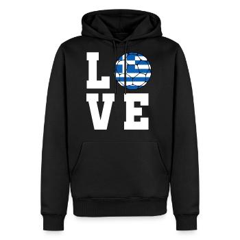 Greece Football - Men's Premium Hoodie - black - Front - Nico (187cm) & Julia (174cm)