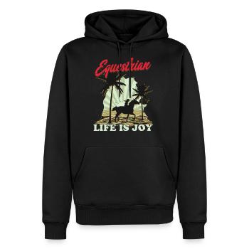 Equestrian Life Riding Girl Horseback - Men's Premium Hoodie - black - Front - Nico (187cm) & Julia (174cm)