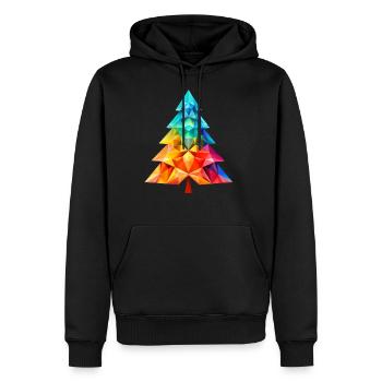 Versatile Magic: Colorful Polygon Pine Tree - Men's Premium Hoodie - black - Front - Nico (187cm) & Julia (174cm)
