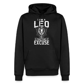 Lion art graphique juillet août cadeaux d’anniversaire - Molleton à capuche Premium pour homme - noir - Devant - Nico (187cm) & Julia (174cm)