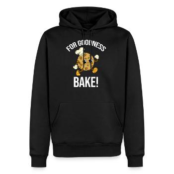 For Goodness Bake! Baking Puns Sweets Sourdough - Men's Premium Hoodie - black - Front - Nico (187cm) & Julia (174cm)