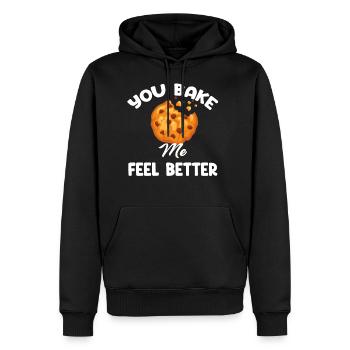 You Bake Me Feel Better Baking Puns Pastries - Men's Premium Hoodie - black - Front - Nico (187cm) & Julia (174cm)