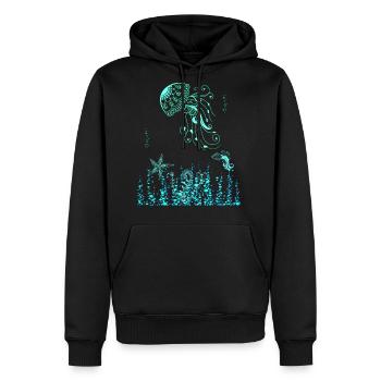 Jelly Fish Ocean - Men's Premium Hoodie - black - Front - Nico (187cm) & Julia (174cm)