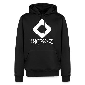 Ingwaz Rune Protection Rune Magical Powers - Men's Premium Hoodie - black - Front - Nico (187cm) & Julia (174cm)