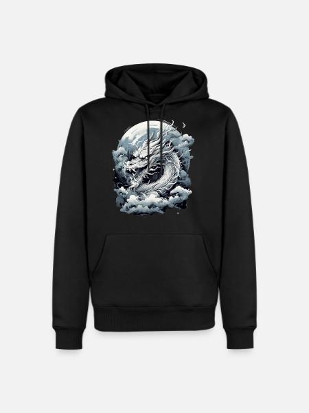 Moonlit Myth Dragon - Men's Premium Hoodie - black