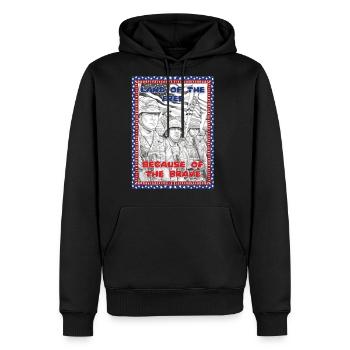 Patriotic American - Men's Premium Hoodie - black - Front - Nico (187cm) & Julia (174cm)