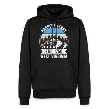 Harpers Ferry West Virginia WV Vintage T shirt - Men's Premium Hoodie - black - Front - Nico (187cm) & Julia (174cm)