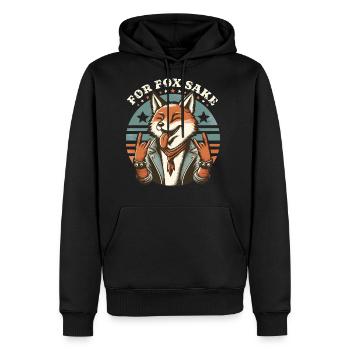 For Fox Sake - Men's Premium Hoodie - black - Front - Nico (187cm) & Julia (174cm)