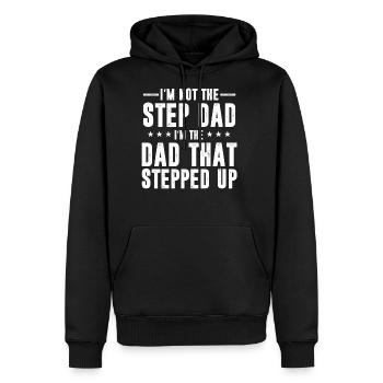 Cool Step Up Dad Father World's Best Stepdad Ever - Men's Premium Hoodie - black - Front - Nico (187cm) & Julia (174cm)