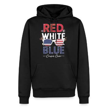 Red White And Blue Cousin Crew 4th Of July - Men's Premium Hoodie - black - Front - Nico (187cm) & Julia (174cm)