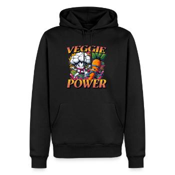 Cartoon Karate Cauliflower and Carrot fighting - Men's Premium Hoodie - black - Front - Nico (187cm) & Julia (174cm)