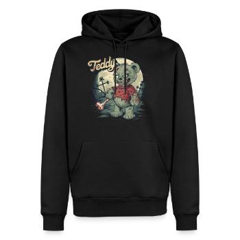 Funny Teddy Bear Zombie - Men's Premium Hoodie - black - Front - Nico (187cm) & Julia (174cm)