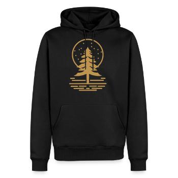 Pine Tree - nature - Men's Premium Hoodie - black - Front - Nico (187cm) & Julia (174cm)