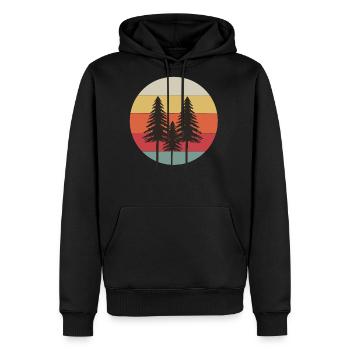 pine tree sunset - nature - Men's Premium Hoodie - black - Front - Nico (187cm) & Julia (174cm)