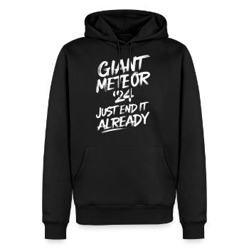 Giant Meteor 2024 Just End It Already - Men's Premium Hoodie - black - Front - Nico (187cm) & Julia (174cm)