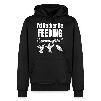I'd Rather Be Feeding Hummingbirds Chickadee - Men's Premium Hoodie - black - Front - Nico (187cm) & Julia (174cm)