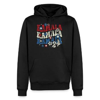 Kamala Kamala Kamala 2024 Retro Groovy - Men's Premium Hoodie - black - Front - Nico (187cm) & Julia (174cm)