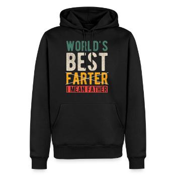 World s Best Farter I Mean Father Funny Fathers - Men's Premium Hoodie - black - Front - Nico (187cm) & Julia (174cm)