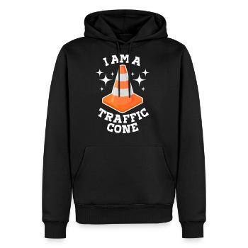 I Am A Traffic Cone Lazy Halloween Costume Easy - Men's Premium Hoodie - black - Front - Nico (187cm) & Julia (174cm)