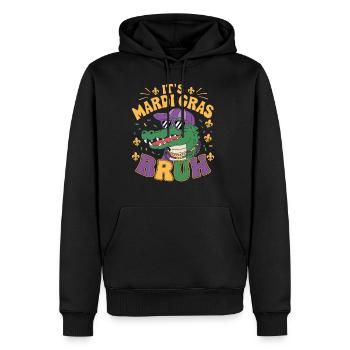 Mardigator Alligator Bruh Mardi Gras Costume Ados - Molleton à capuche Premium pour homme - noir - Devant - Nico (187cm) & Julia (174cm)