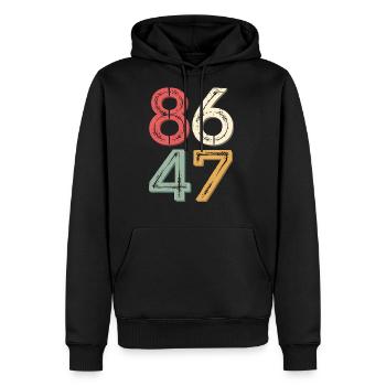 86 47 Anti Trump Vintage 80s Retro Style - Men's Premium Hoodie - black - Front - Nico (187cm) & Julia (174cm)