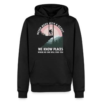 Scout Leader Scouting Camping Adventure - Men's Premium Hoodie - black - Front - Nico (187cm) & Julia (174cm)