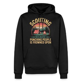 Scout Leader Scouting Camping Adventure - Men's Premium Hoodie - black - Front - Nico (187cm) & Julia (174cm)