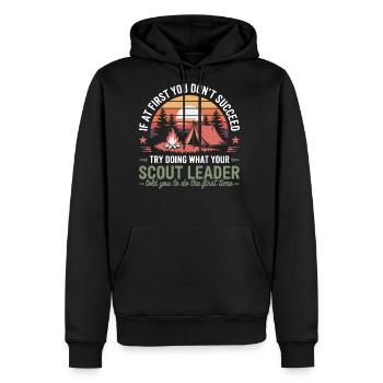 Scout Leader Scouting Camping Adventure - Men's Premium Hoodie - black - Front - Nico (187cm) & Julia (174cm)
