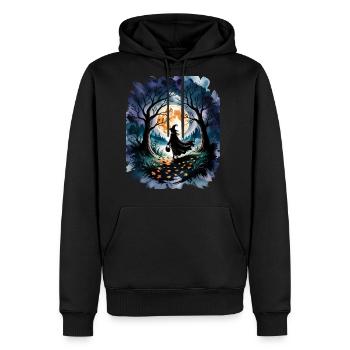 Witch Walks Under Full Moon Magic - Men's Premium Hoodie - black - Front - Nico (187cm) & Julia (174cm)