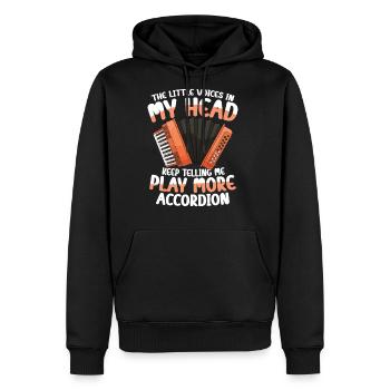 The Little Voices in My Head Keep Telling Me Play - Men's Premium Hoodie - black - Front - Nico (187cm) & Julia (174cm)