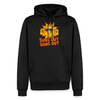 Suns out guns out - Men's Premium Hoodie - black - Front - Nico (187cm) & Julia (174cm)