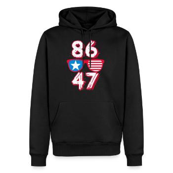 "8647" Star & Stripes Sunglasses Graphic Design - Men's Premium Hoodie - black - Front - Nico (187cm) & Julia (174cm)