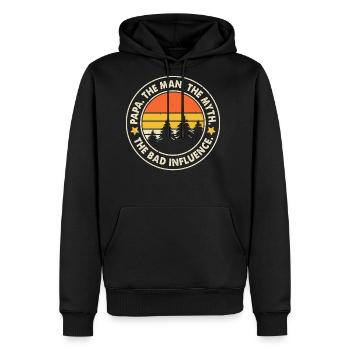 Papa - Men's Premium Hoodie - black - Front - Nico (187cm) & Julia (174cm)