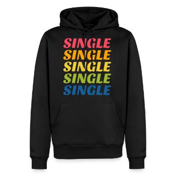SINGLE - Men's Premium Hoodie - black - Front - Nico (187cm) & Julia (174cm)