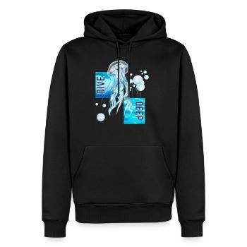 Abyssal Jelly Luminous Depth Journey - Men's Premium Hoodie - black - Front - Nico (187cm) & Julia (174cm)