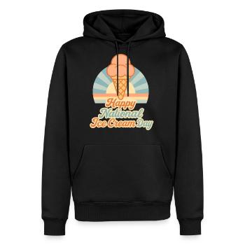 Retro Happy National Ice Cream Day Vintage Sunset - Men's Premium Hoodie - black - Front - Nico (187cm) & Julia (174cm)
