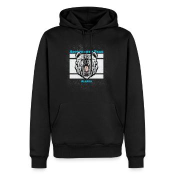 Adopted by a bear Alaska camping - Men's Premium Hoodie - black - Front - Nico (187cm) & Julia (174cm)